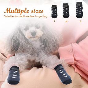 img 1 attached to 🐾 Rypet Anti Slip Dog Socks (3 Pairs) - Traction Grip Socks with Straps for Indoor Hardwood Floor, Pet Paw Protector for Small Medium Large Dogs