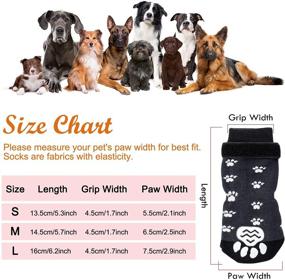img 3 attached to 🐾 Rypet Anti Slip Dog Socks (3 Pairs) - Traction Grip Socks with Straps for Indoor Hardwood Floor, Pet Paw Protector for Small Medium Large Dogs