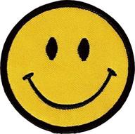 😊 set of 1 smiley happy / smile face logo badge iron-on patches with a diameter of 2 3/4 inches logo