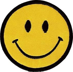 img 4 attached to 😊 Set of 1 Smiley Happy / Smile Face Logo Badge Iron-On Patches with a Diameter of 2 3/4 inches