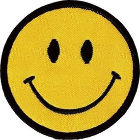 img 2 attached to 😊 Set of 1 Smiley Happy / Smile Face Logo Badge Iron-On Patches with a Diameter of 2 3/4 inches