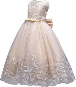 img 3 attached to Princess Embroidered Bridesmaid Dresses for Girls - IBTOM CASTLE Clothing