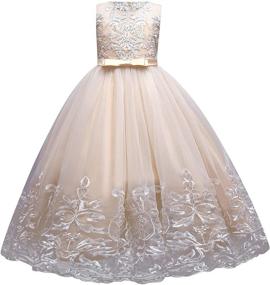 img 4 attached to Princess Embroidered Bridesmaid Dresses for Girls - IBTOM CASTLE Clothing