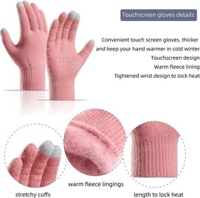 img 1 attached to 🧣 3-In-1 Pom Beanie Hat Scarf Gloves Set for Women and Girls - Warm, Thick Lining, Slouchy Design