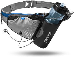 img 4 attached to 🏃 FREETOO Lightweight Water Bottle Belt - Non-Bounce Hydration Waist Pack with Bottle Holder for Runners, Marathon, Fitness Training, Hiking, and Jogging