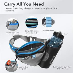 img 3 attached to 🏃 FREETOO Lightweight Water Bottle Belt - Non-Bounce Hydration Waist Pack with Bottle Holder for Runners, Marathon, Fitness Training, Hiking, and Jogging