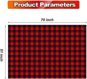 img 3 attached to Buffalo Plaid Table Cover - Plastic Rectangle Check Picnic Tablecloth, Checkered 🦌 Holiday Cottage Decorations for Christmas Party Favors Supplies, 51 x 71 Inch (Chic Style)