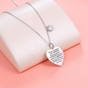 img 3 attached to 🎁 FLYOW Sterling Silver Heart Pendant Necklace: Inspiring Bravery, Perfect Gift for Daughter from Mom and Dad