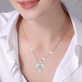 img 1 attached to 🎁 FLYOW Sterling Silver Heart Pendant Necklace: Inspiring Bravery, Perfect Gift for Daughter from Mom and Dad