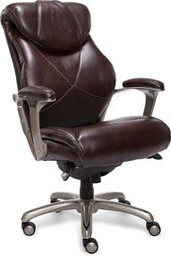 img 3 attached to 🪑 Brown La-Z-Boy Cantania Executive Chair: AIR Lumbar Technology, Memory Foam Cushions, Ergonomic Design for Office Space