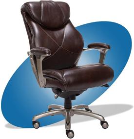 img 4 attached to 🪑 Brown La-Z-Boy Cantania Executive Chair: AIR Lumbar Technology, Memory Foam Cushions, Ergonomic Design for Office Space