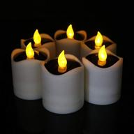 🕯️ pack of 6 solar led candles by tinyouth - waterproof flameless flickering candle lights for outdoor wedding, christmas, halloween party decor - yellow flicker light логотип