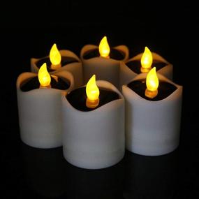 img 4 attached to 🕯️ Pack of 6 Solar LED Candles by TINYOUTH - Waterproof Flameless Flickering Candle Lights for Outdoor Wedding, Christmas, Halloween Party Decor - Yellow Flicker Light