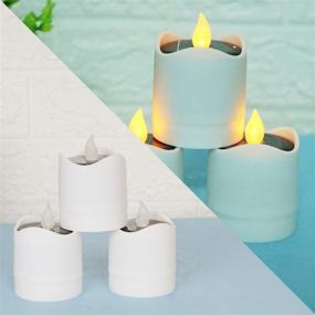 img 1 attached to 🕯️ Pack of 6 Solar LED Candles by TINYOUTH - Waterproof Flameless Flickering Candle Lights for Outdoor Wedding, Christmas, Halloween Party Decor - Yellow Flicker Light