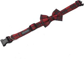 img 1 attached to 🐾 Pet Heroic Adjustable Plaid Dog Cat Collar with Grid Bowtie: Stylish and Durable Collars for Small, Medium, and Large Pets in 3 Styles