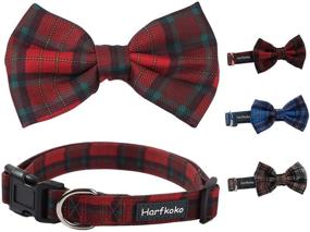 img 3 attached to 🐾 Pet Heroic Adjustable Plaid Dog Cat Collar with Grid Bowtie: Stylish and Durable Collars for Small, Medium, and Large Pets in 3 Styles