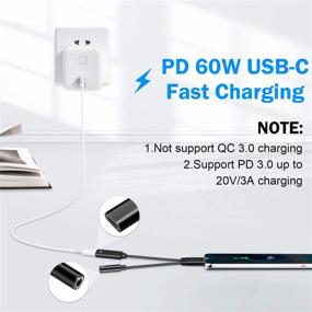 img 1 attached to 🔌 Аудио адаптер USB C на 3,5 мм с быстрой зарядкой PD 60W - совместим с Galaxy S21, S20, Note 20, Pixel 4 и другими