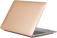 se7enline macbook new air 2021/2020 case 13 inch gold: sturdy metallic hard shell cover with retina display and touch id compatibility logo