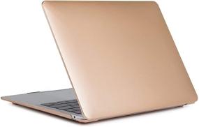 img 1 attached to Se7enline MacBook New Air 2021/2020 Case 13 inch Gold: Sturdy Metallic Hard Shell Cover with Retina Display and Touch ID Compatibility