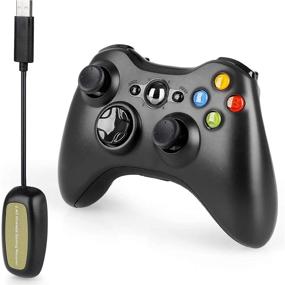 img 4 attached to 🎮 Oussirro Wireless Controller for Xbox 360 - 2.4GHZ Gamepad for PC, Windows 7,8,10 - Receiver Adapter Included, No Audio Jack - Black