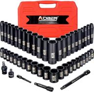 🔧 aoben 3/8-inch drive impact socket set - 49 pieces, sae/metric, 6 point, deep/standard, cr-v steel, with extension bars and adapter logo