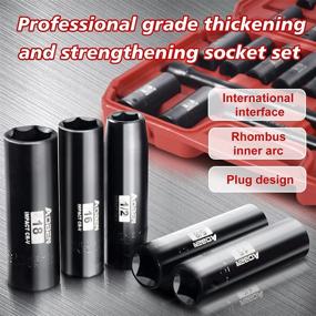 img 1 attached to 🔧 AOBEN 3/8-Inch Drive Impact Socket Set - 49 Pieces, SAE/Metric, 6 Point, Deep/Standard, Cr-V Steel, with Extension Bars and Adapter