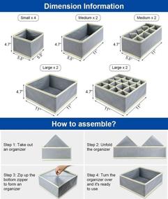 img 1 attached to Efficient and Versatile 12-Pack Foldable Drawer Organizers for Perfectly Organized Closets and Dresser Drawers