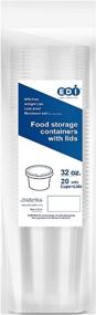 img 4 attached to EDI 32 oz Deli Containers with Lids - Clear Plastic Food Storage Container | Premium Quality, Heavy-Duty | Leakproof, Freezer & Dishwasher Safe | Pack of 20, 32 OZ