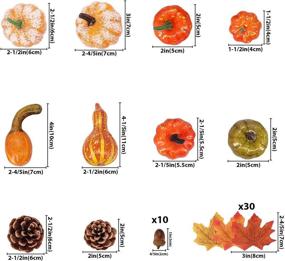 img 3 attached to Ivenf 50 Pcs Thanksgiving Artificial Pumpkins: Fall Home Decorations, Indoor Small Plastic Pumpkins, Acorns, Pinecones, Gourds, Maple Leaves for Wedding Fall Harvest Decor; Fall Pumpkins Décor