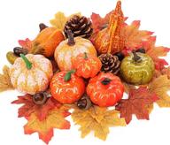 ivenf 50 pcs thanksgiving artificial pumpkins: fall home decorations, indoor small plastic pumpkins, acorns, pinecones, gourds, maple leaves for wedding fall harvest decor; fall pumpkins décor логотип