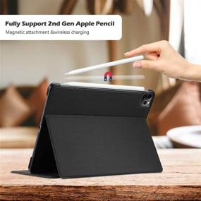 img 1 attached to ProCase iPad Pro 11 Case 2nd Gen 2020 & 2018 - Slim Smart Cover with Apple Pencil 2 Charging - Black