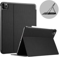 procase ipad pro 11 case 2nd gen 2020 & 2018 - slim smart cover with apple pencil 2 charging - black logo