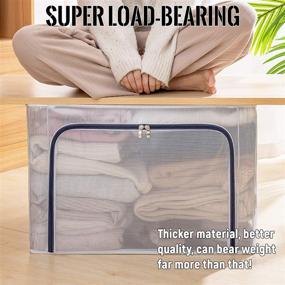 img 1 attached to 🧺 Organize Your Space with the Clothes Storage Bag 110L - Large Capacity Organizer for Blankets, Comforters, and More! (3 Pack)