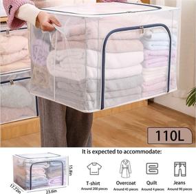 img 3 attached to 🧺 Organize Your Space with the Clothes Storage Bag 110L - Large Capacity Organizer for Blankets, Comforters, and More! (3 Pack)