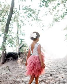 img 1 attached to 👗 Search-optimized: Backless A-line Lace Back Flower Girl Dress by Topmaker