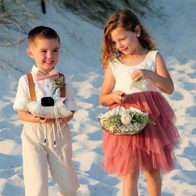 img 2 attached to 👗 Search-optimized: Backless A-line Lace Back Flower Girl Dress by Topmaker