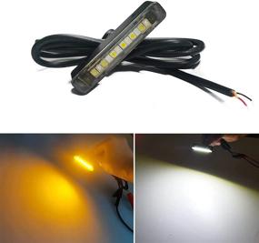 img 4 attached to 🏍️ NBWDY 1x12Pc Amber White LED Waterproof Motorcycle License Plate Light with LED Signal, Brake, Stop, and Tail Lights for Bike and Scooter (Amber & White Light Color, 12 LEDs)