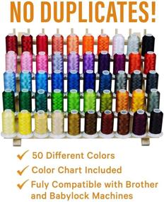 img 3 attached to 🧵 ThreadNanny Premium 50 Colors Polyester Machine Embroidery Thread Kit - 1100yards - Suitable for Pro and Beginner Levels - Compatible with Brother, Babylock, Singer, Janome Embroidery and Sewing Machines