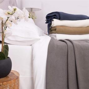 img 1 attached to 🛏️ Luxuriously Breathable Fine Cotton Blanket: Stylishly Soft & Comfortable All-Season Warmth for a Sweet Home Collection