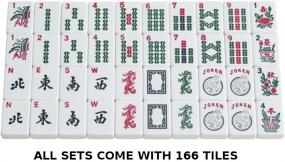 img 2 attached to 🀄 Premium American Mah Jongg Set - 166 White Tiles, 4 Rack/Pushers, Blue Canvas Bag