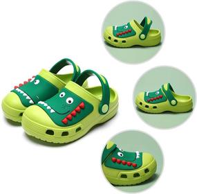 img 1 attached to 🦖 Dinosaur Slippers for Toddlers: Cartoon Boys' Shoes by RJVW