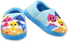 img 4 attached to 🦈 Cute and Comfy Baby Shark Plush Aline Slippers for Toddlers and Kids