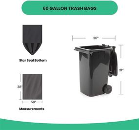 img 2 attached to 🌱 Eco-Friendly Recyclable 55 Gallon Trash Bags (30 Count) by Reli. EcoStrong - Black Garbage Bags for 55-60 Gallon Capacity - Made from Recycled Material - Compatible with 50 Gal, 55 Gal, 60 Gal