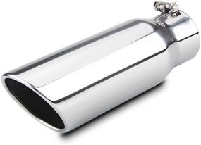 img 4 attached to 💨 High-Performance 3" Inlet Exhaust Tip, LCGP 3x4x12, Stainless Steel Polished Bolt-On Diesel Tailpipe Tip