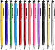innhom 2 in 1 stylus pen pack – stylus pens compatible with ipad, iphone, samsung, kindle, tablets – includes black ink ballpoint pens – 12 stylist pens logo