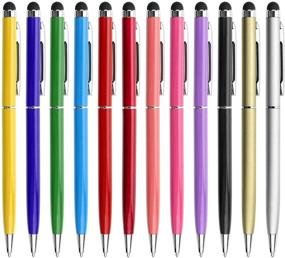 img 4 attached to Innhom 2 in 1 Stylus Pen Pack – Stylus Pens Compatible with iPad, iPhone, Samsung, Kindle, Tablets – Includes Black Ink Ballpoint Pens – 12 Stylist Pens