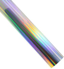 img 1 attached to 🌈 Holographic Heat Transfer Vinyl Roll 12x5 ft - Iron-On HTV Vinyl for T-Shirts DIY & Fabrics, Holographic Silver