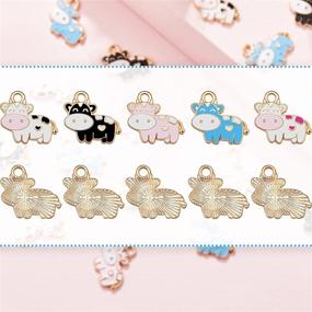 img 1 attached to 🐄 Colorful Cow Charms Pendants for Jewelry Making - 50 Pieces, Enamel Finish | DIY Crafts, Earrings, Bracelet & Necklace Charms