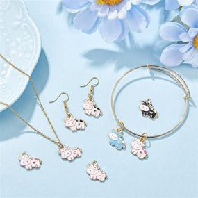 img 2 attached to 🐄 Colorful Cow Charms Pendants for Jewelry Making - 50 Pieces, Enamel Finish | DIY Crafts, Earrings, Bracelet & Necklace Charms