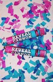 img 1 attached to Biodegradable Baby Gender Reveal Confetti Cannon 4-Pack - 2 Pink and 2 Blue